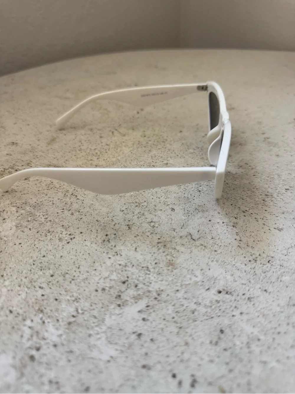 White Cat-Eye Sunglasses with Black Lenses
